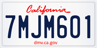 CA license plate 7MJM601