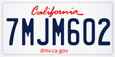 CA license plate 7MJM602