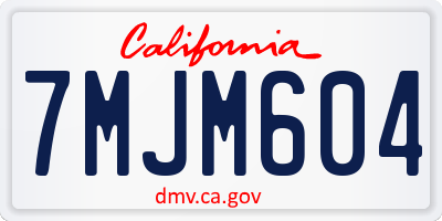 CA license plate 7MJM604