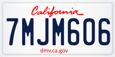 CA license plate 7MJM606