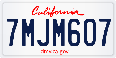 CA license plate 7MJM607