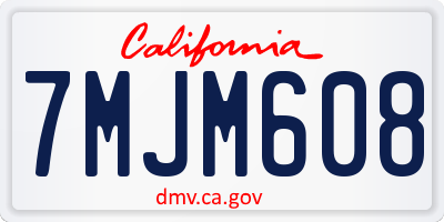 CA license plate 7MJM608