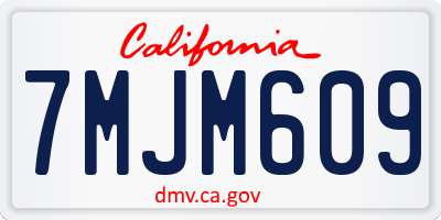 CA license plate 7MJM609