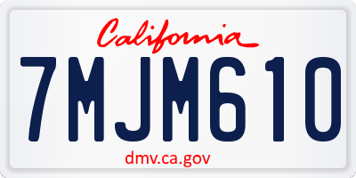 CA license plate 7MJM610