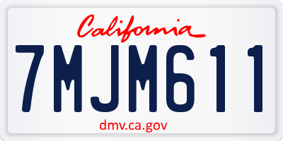 CA license plate 7MJM611