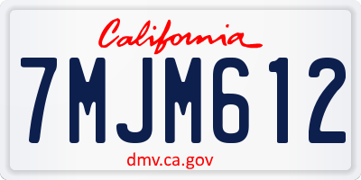 CA license plate 7MJM612