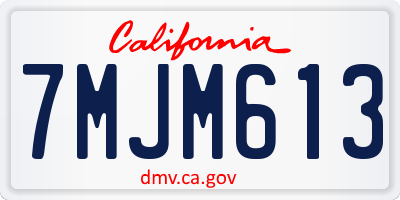 CA license plate 7MJM613