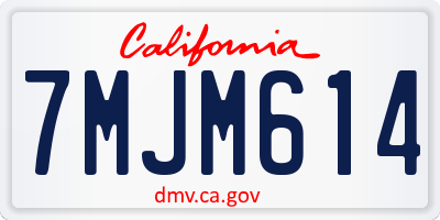 CA license plate 7MJM614