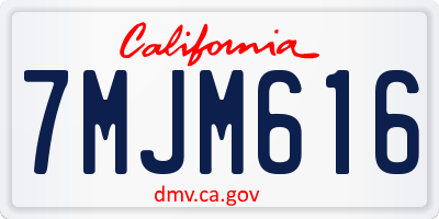 CA license plate 7MJM616