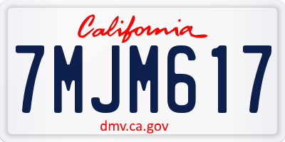 CA license plate 7MJM617