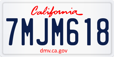 CA license plate 7MJM618