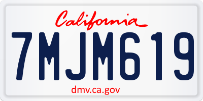 CA license plate 7MJM619