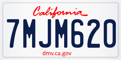 CA license plate 7MJM620