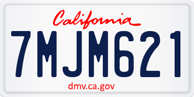 CA license plate 7MJM621