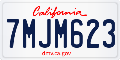 CA license plate 7MJM623