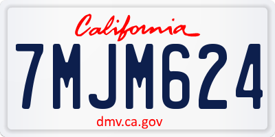 CA license plate 7MJM624