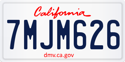 CA license plate 7MJM626