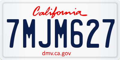 CA license plate 7MJM627