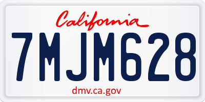 CA license plate 7MJM628