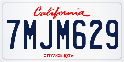 CA license plate 7MJM629