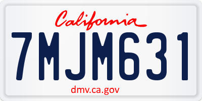 CA license plate 7MJM631