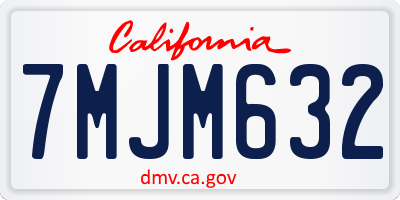 CA license plate 7MJM632