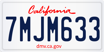 CA license plate 7MJM633