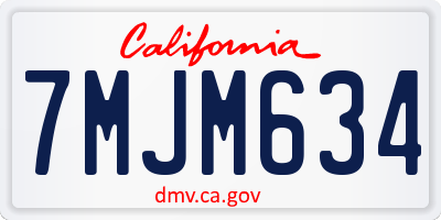 CA license plate 7MJM634