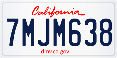 CA license plate 7MJM638