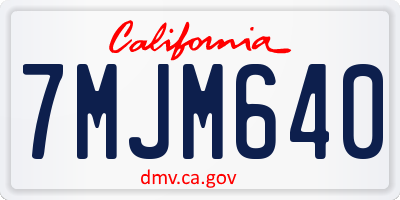 CA license plate 7MJM640