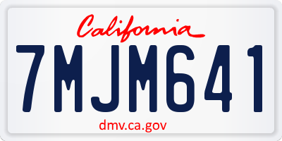 CA license plate 7MJM641