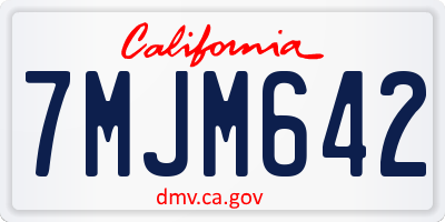 CA license plate 7MJM642