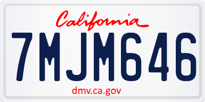 CA license plate 7MJM646