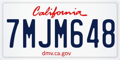 CA license plate 7MJM648