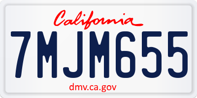 CA license plate 7MJM655