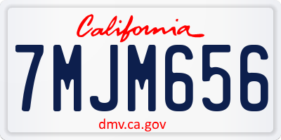 CA license plate 7MJM656