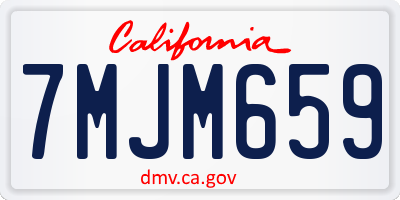 CA license plate 7MJM659