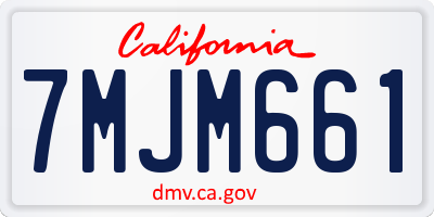 CA license plate 7MJM661