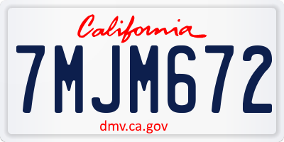 CA license plate 7MJM672