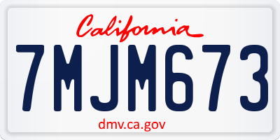 CA license plate 7MJM673