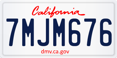 CA license plate 7MJM676