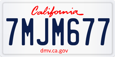 CA license plate 7MJM677