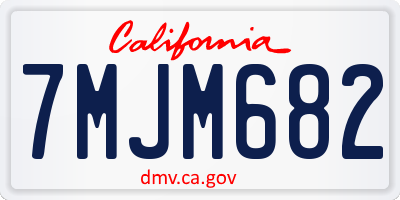 CA license plate 7MJM682