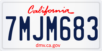 CA license plate 7MJM683