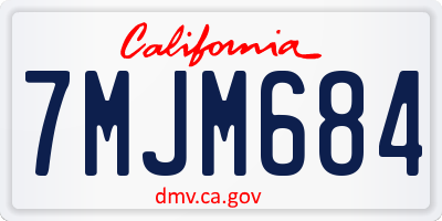 CA license plate 7MJM684