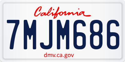 CA license plate 7MJM686