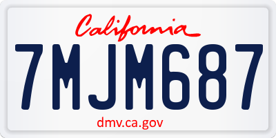 CA license plate 7MJM687