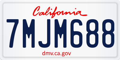 CA license plate 7MJM688