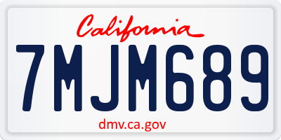 CA license plate 7MJM689