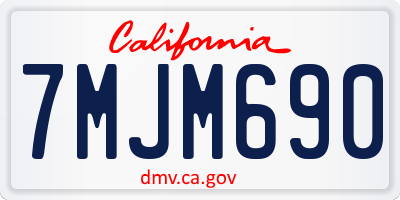 CA license plate 7MJM690